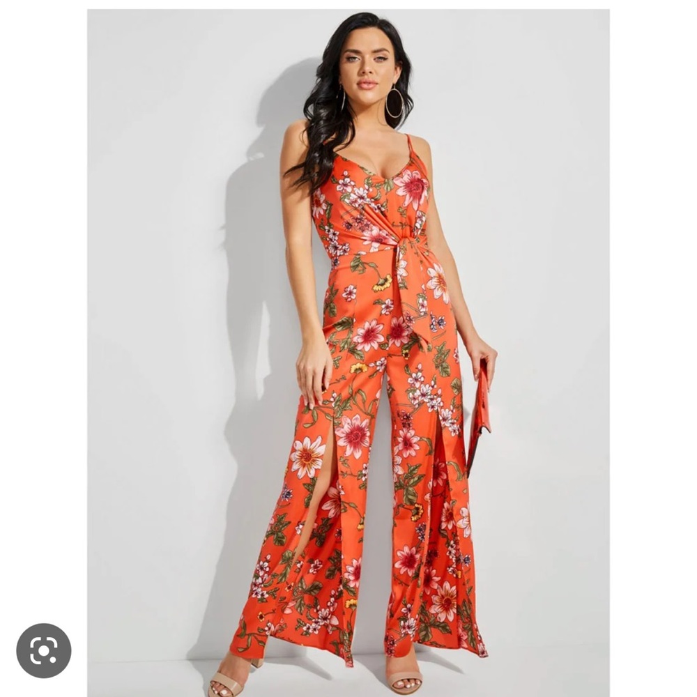 Guess Isora Floral-Print Split-Leg Jumpsuit - Picture 1 of 4